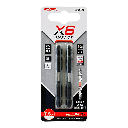 TIMCO X6 Double Ended Pozi Bit - No.2 x 65 - Image