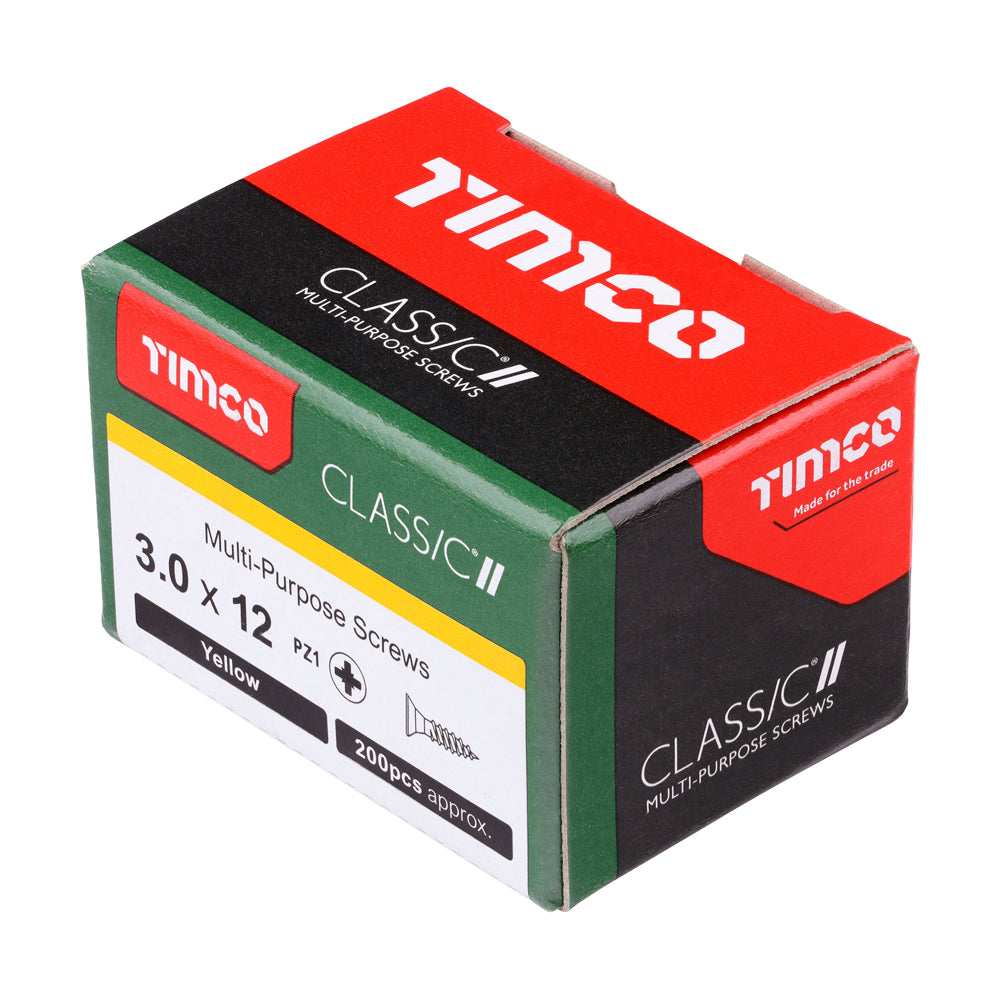 TIMCO Classic Multi-Purpose Countersunk Gold Woodscrews - 3.0 x 12 - Image
