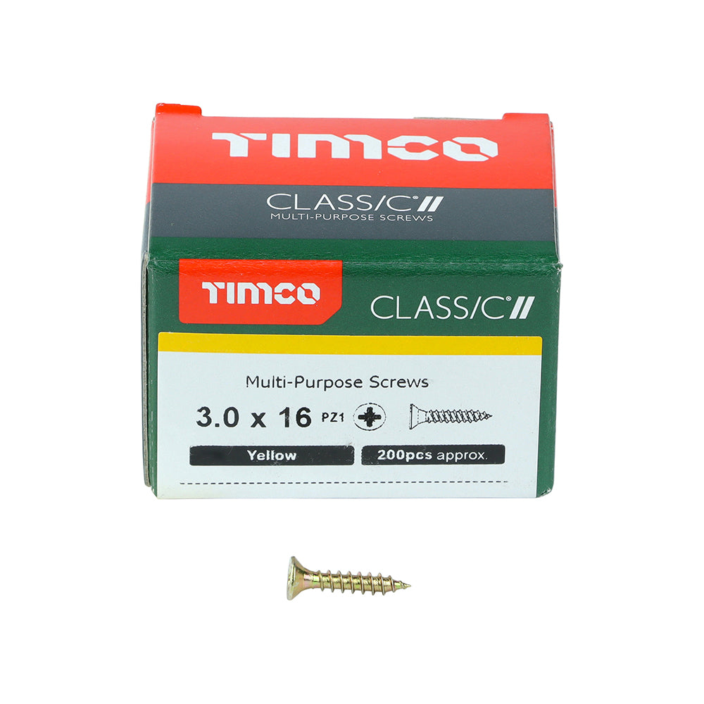 TIMCO Classic Multi-Purpose Countersunk Gold Woodscrews - 3.0 x 16 - Image