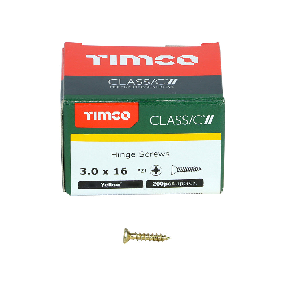 TIMCO Classic Multi-Purpose Reduced Head Countersunk Gold Piano Hinge Woodscrews - 3.0 x 16 - Image