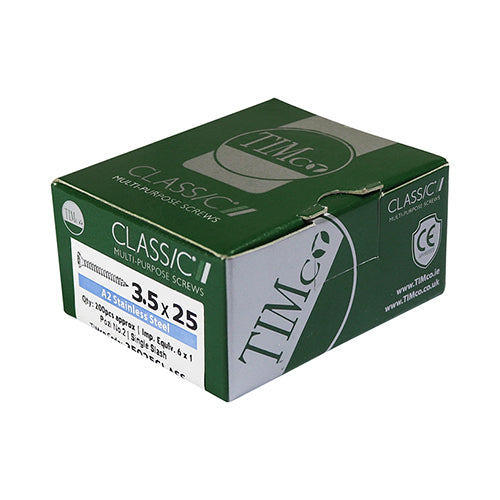 TIMCO Classic Multi-Purpose Countersunk A2 Stainless Steel Woodcrews - 3.0 x 16 - Image