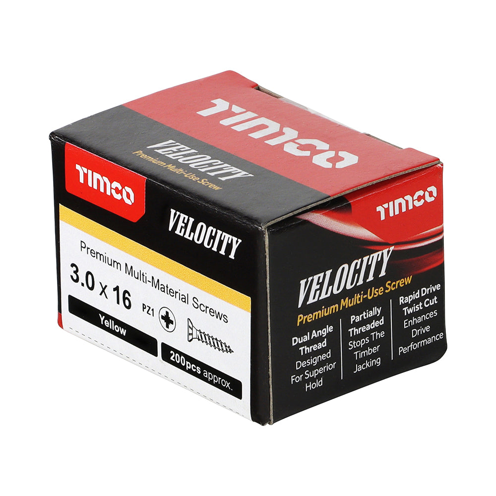 TIMCO Velocity Premium Multi-Use Countersunk Gold Woodscrews - 3.0 x 16 - Image