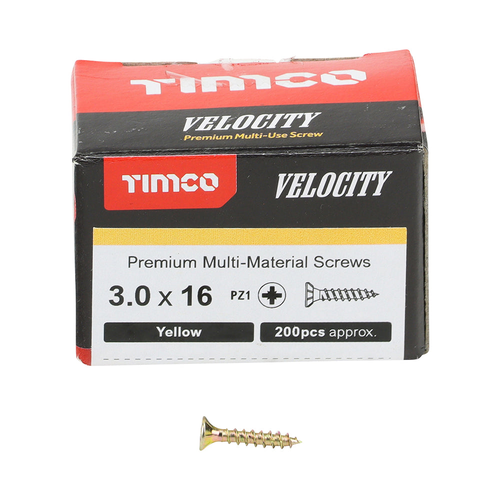 TIMCO Velocity Premium Multi-Use Countersunk Gold Woodscrews - 3.0 x 16 - Image