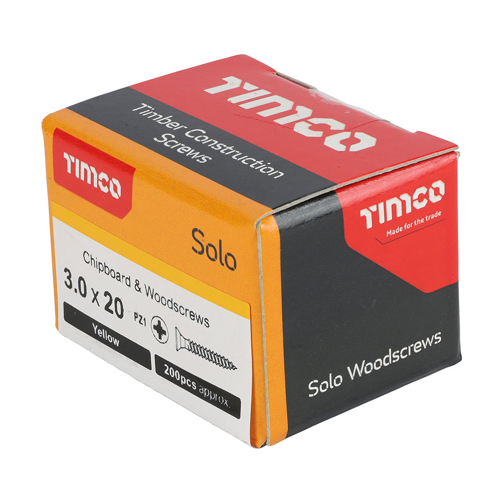 TIMCO Solo Countersunk Gold Woodscrews - 3.0 x 20 - Image