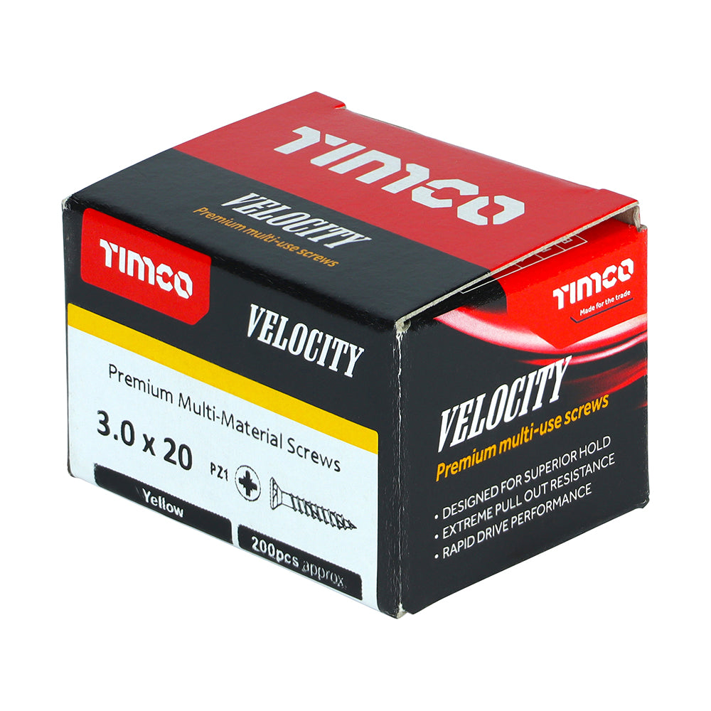TIMCO Velocity Premium Multi-Use Countersunk Gold Woodscrews - 3.0 x 20 - Image