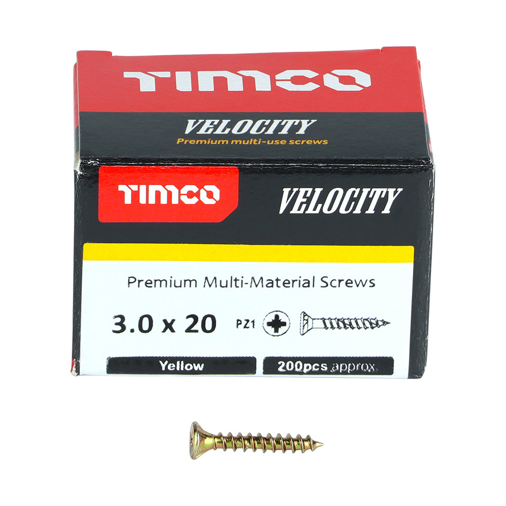 TIMCO Velocity Premium Multi-Use Countersunk Gold Woodscrews - 3.0 x 20 - Image