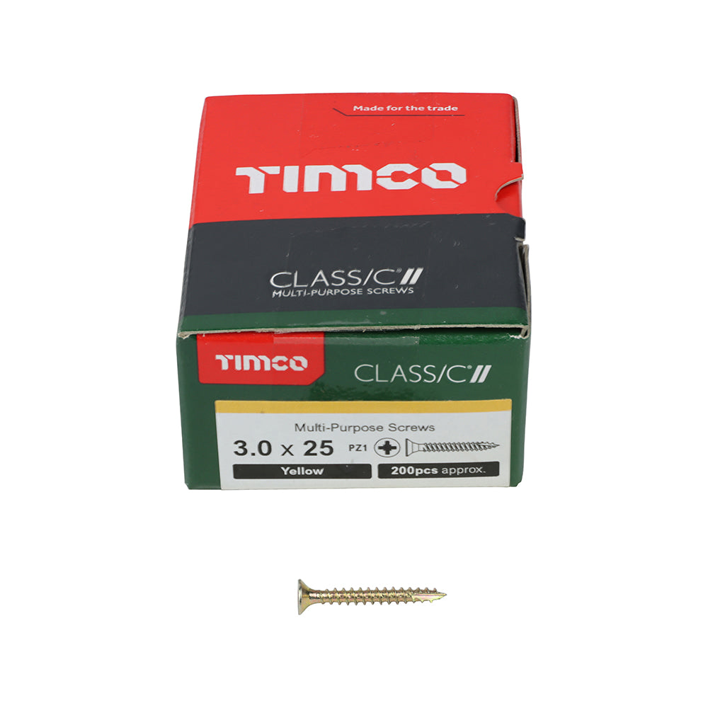 TIMCO Classic Multi-Purpose Countersunk Gold Woodscrews - 3.0 x 25 - Image