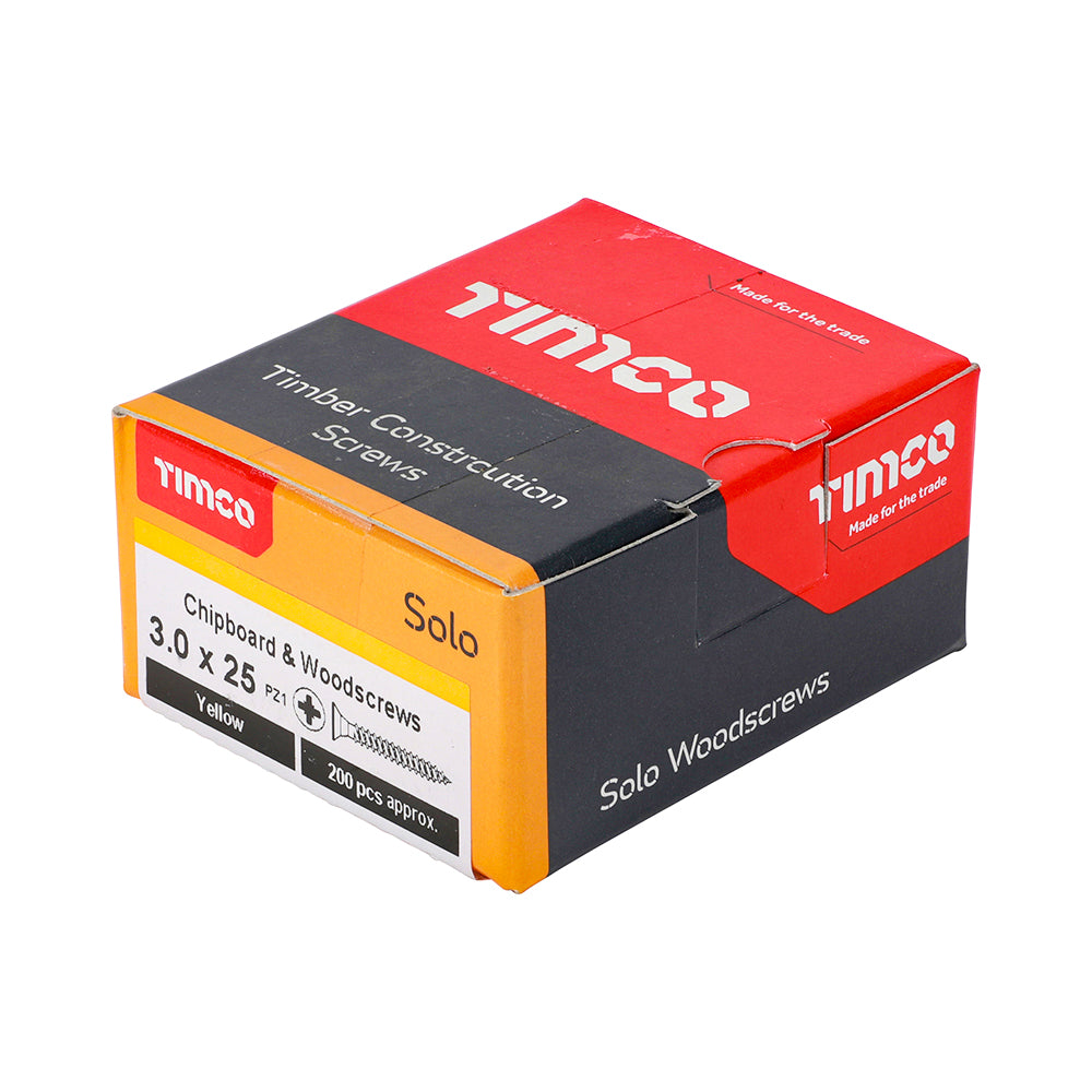 TIMCO Solo Countersunk Gold Woodscrews - 3.0 x 25 - Image
