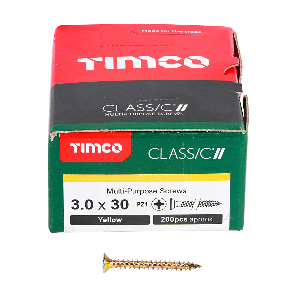 TIMCO Classic Multi-Purpose Countersunk Gold Woodscrews - 3.0 x 30 - Image