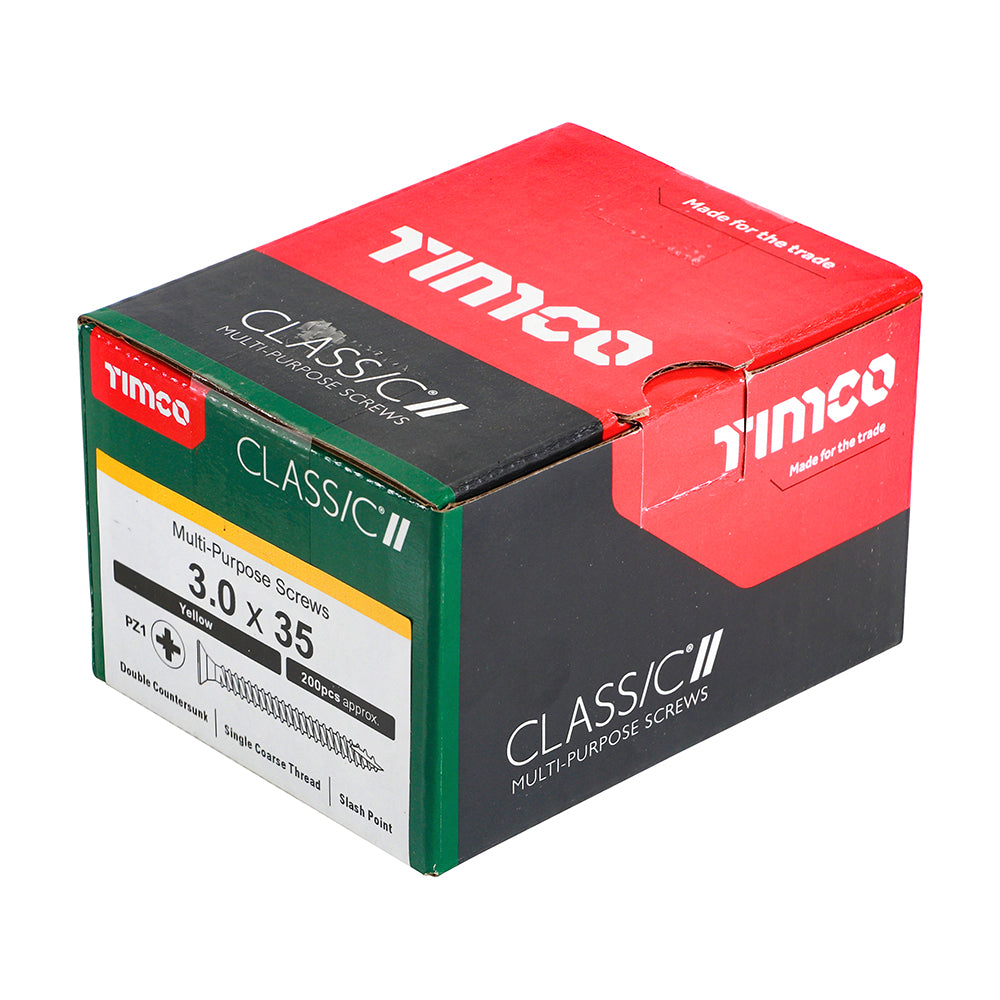 TIMCO Classic Multi-Purpose Countersunk Gold Woodscrews - 3.0 x 35 - Image