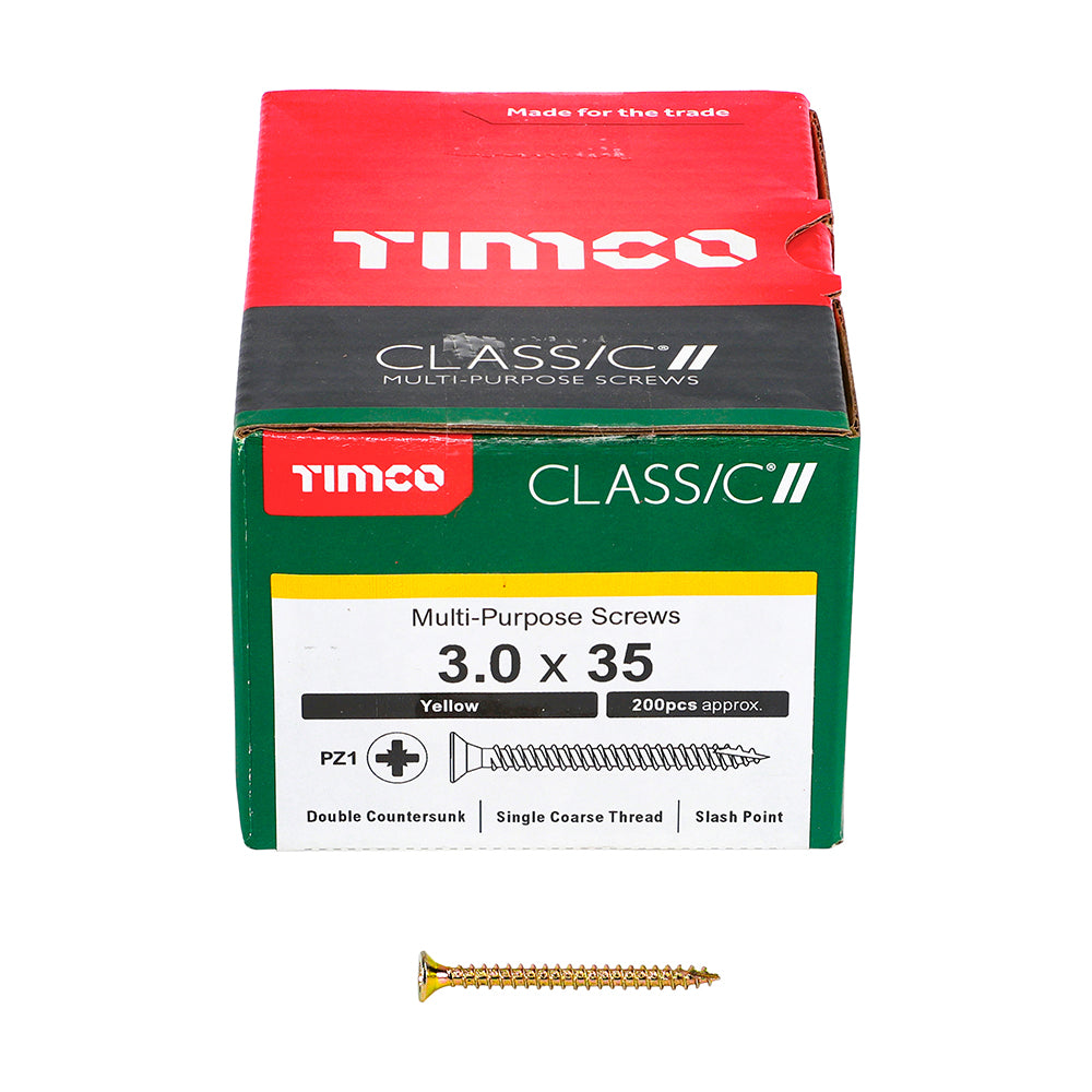 TIMCO Classic Multi-Purpose Countersunk Gold Woodscrews - 3.0 x 35 - Image
