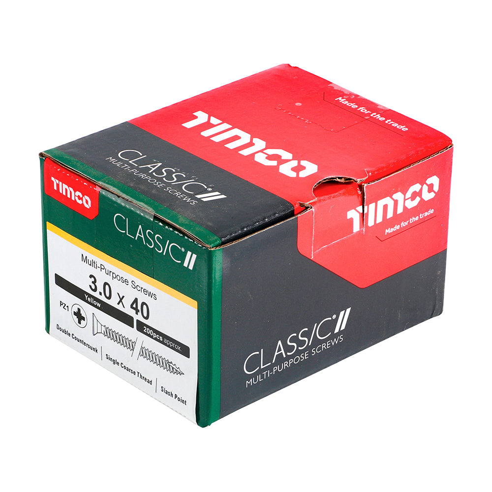 TIMCO Classic Multi-Purpose Countersunk Gold Woodscrews - 3.0 x 40 - Image