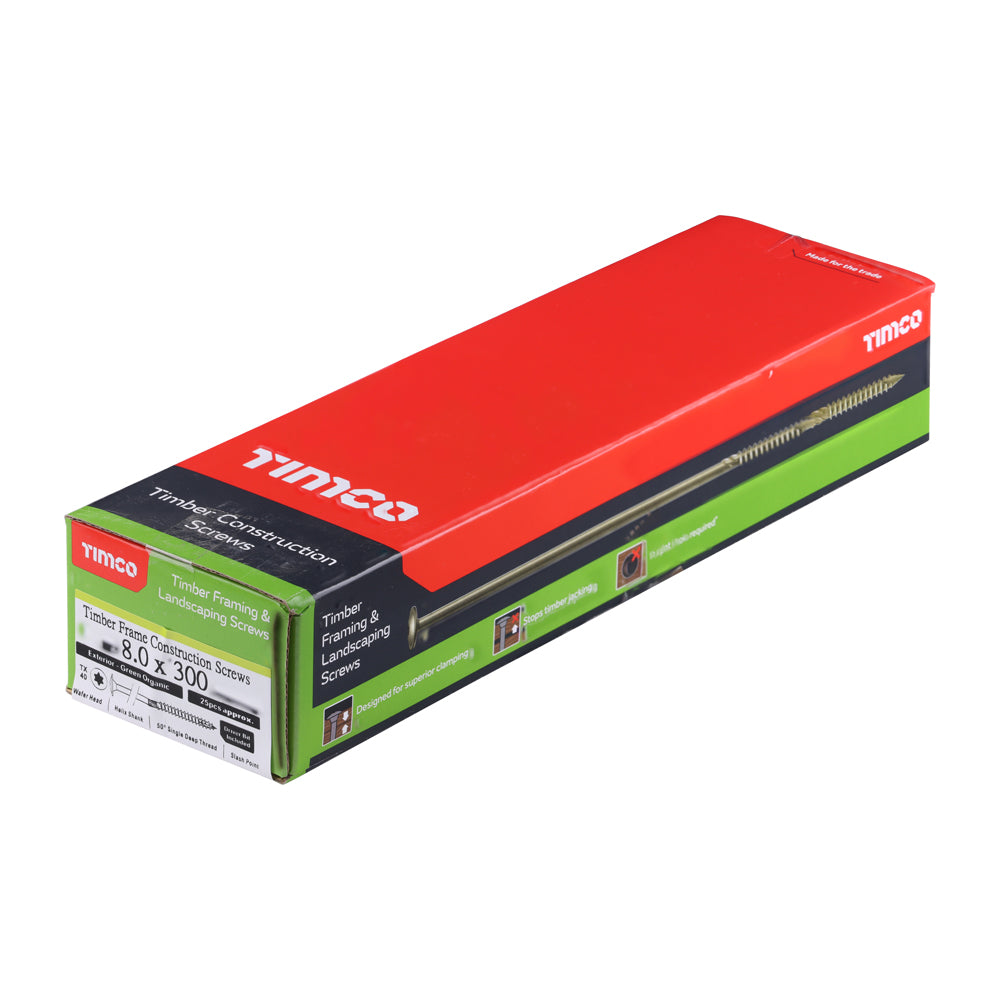 TIMCO Wafer Head Exterior Green Timber Screws - 8.0 x 300 - Image