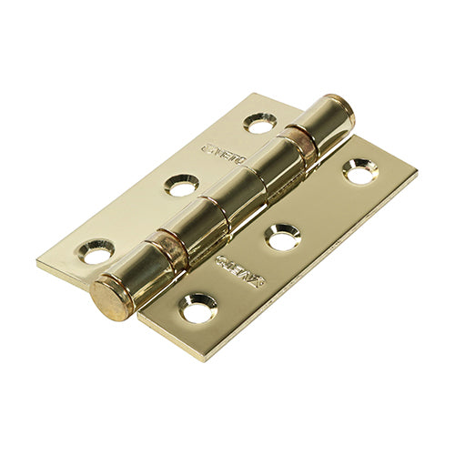 TIMCO Twin Ball Bearing Hinges - Steel - Electro Brass - 76 x 51