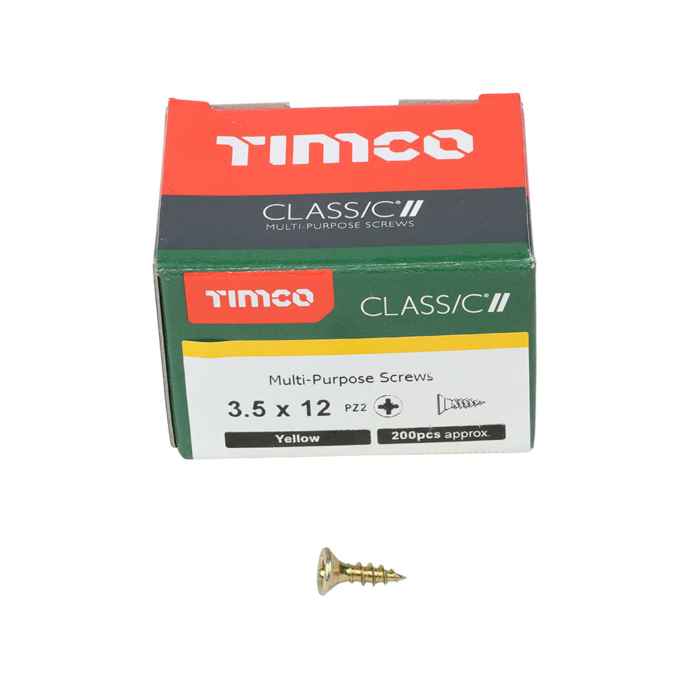 TIMCO Classic Multi-Purpose Countersunk Gold Woodscrews - 3.5 x 12 - Image