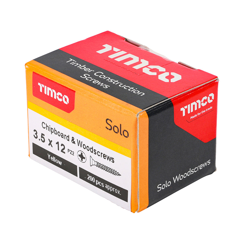 TIMCO Solo Countersunk Gold Woodscrews - 3.5 x 12 - Image
