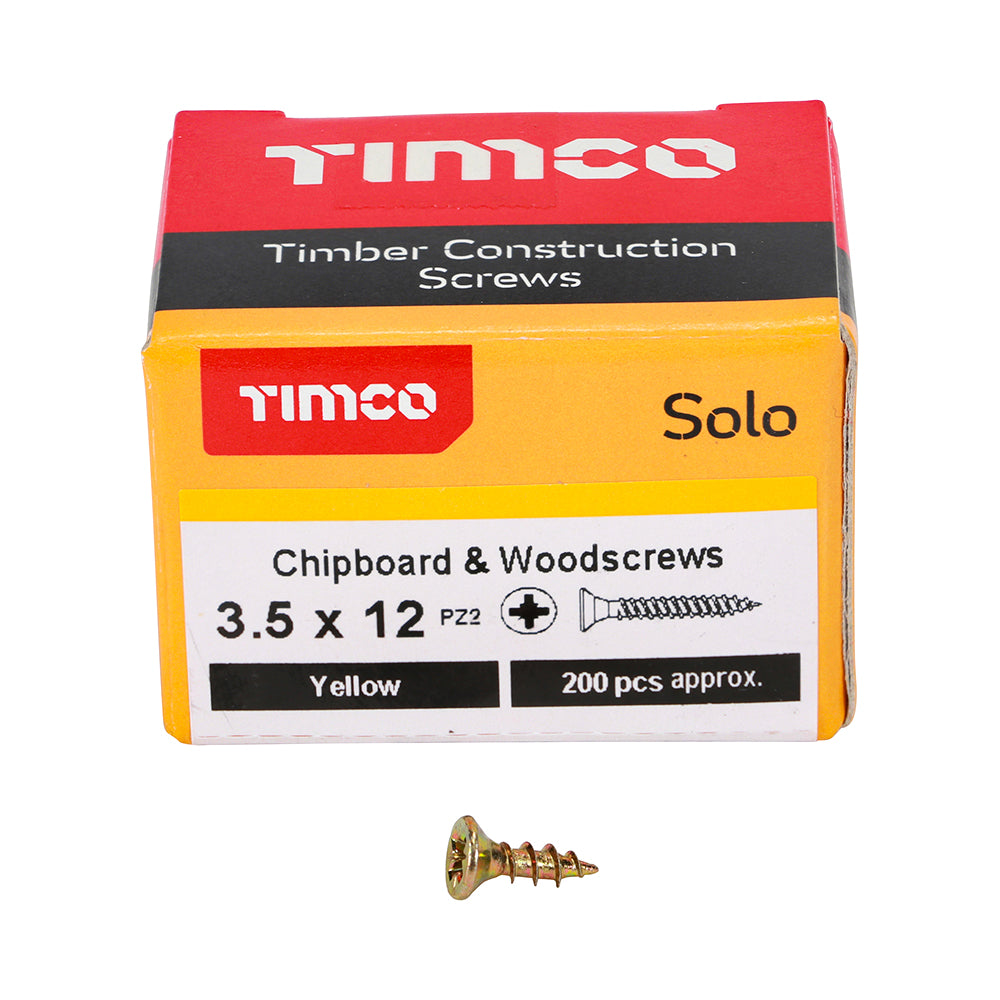 TIMCO Solo Countersunk Gold Woodscrews - 3.5 x 12 - Image