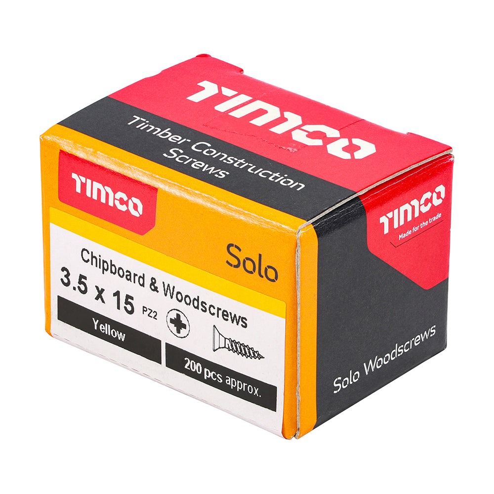 TIMCO Solo Countersunk Gold Woodscrews - 3.5 x 15 - Image