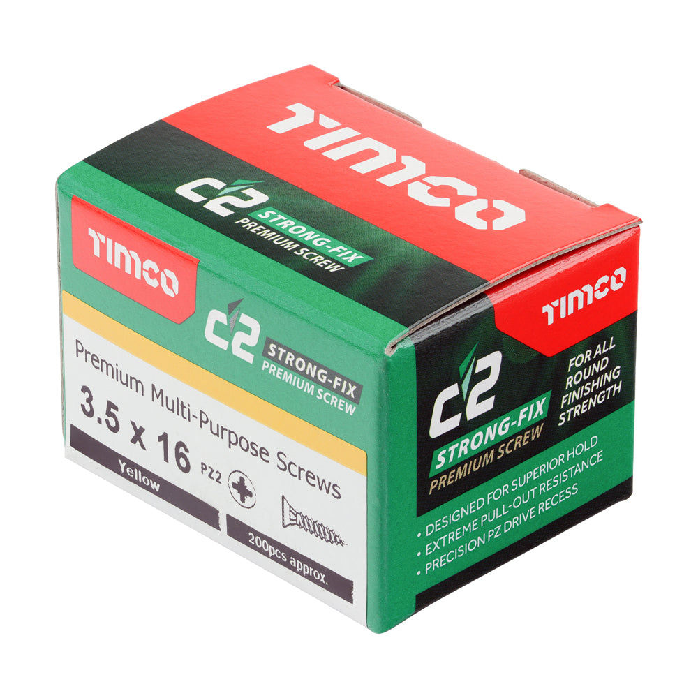 TIMCO C2 Strong-Fix Multi-Purpose Premium Countersunk Gold Woodscrews - 3.5 x 16 - Image