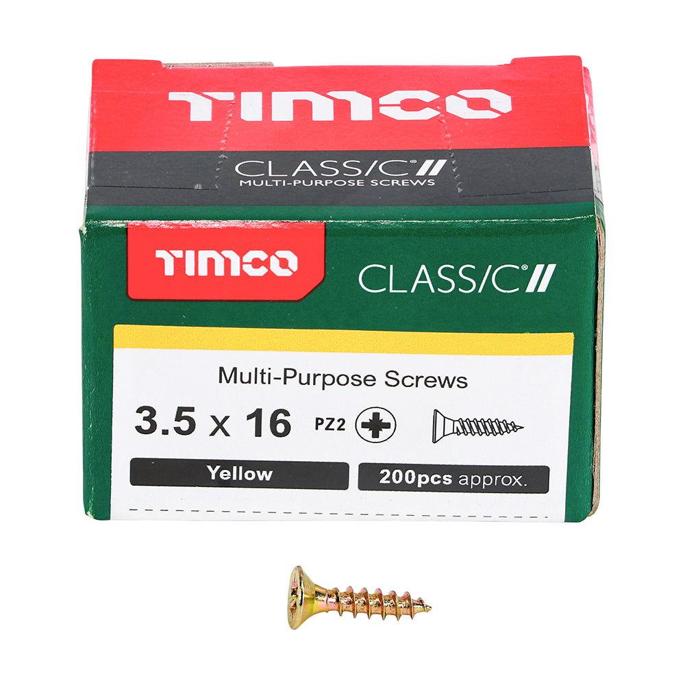 TIMCO Classic Multi-Purpose Countersunk Gold Woodscrews - 3.5 x 16 - Image