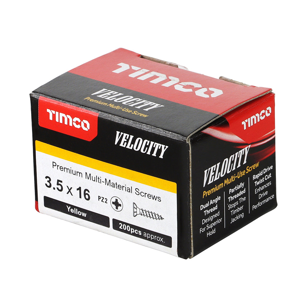 TIMCO Velocity Premium Multi-Use Countersunk Gold Woodscrews - 3.5 x 16 - Image