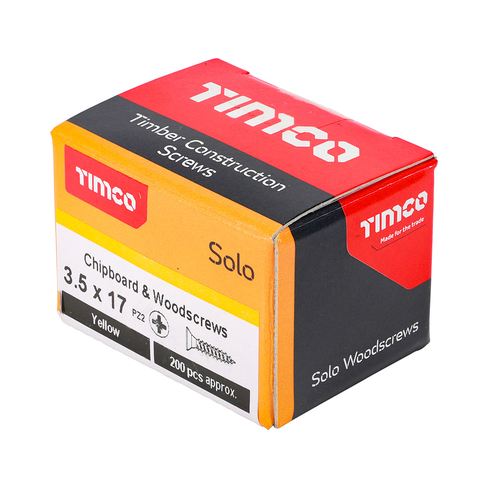 TIMCO Solo Countersunk Gold Woodscrews - 3.5 x 17 - Image