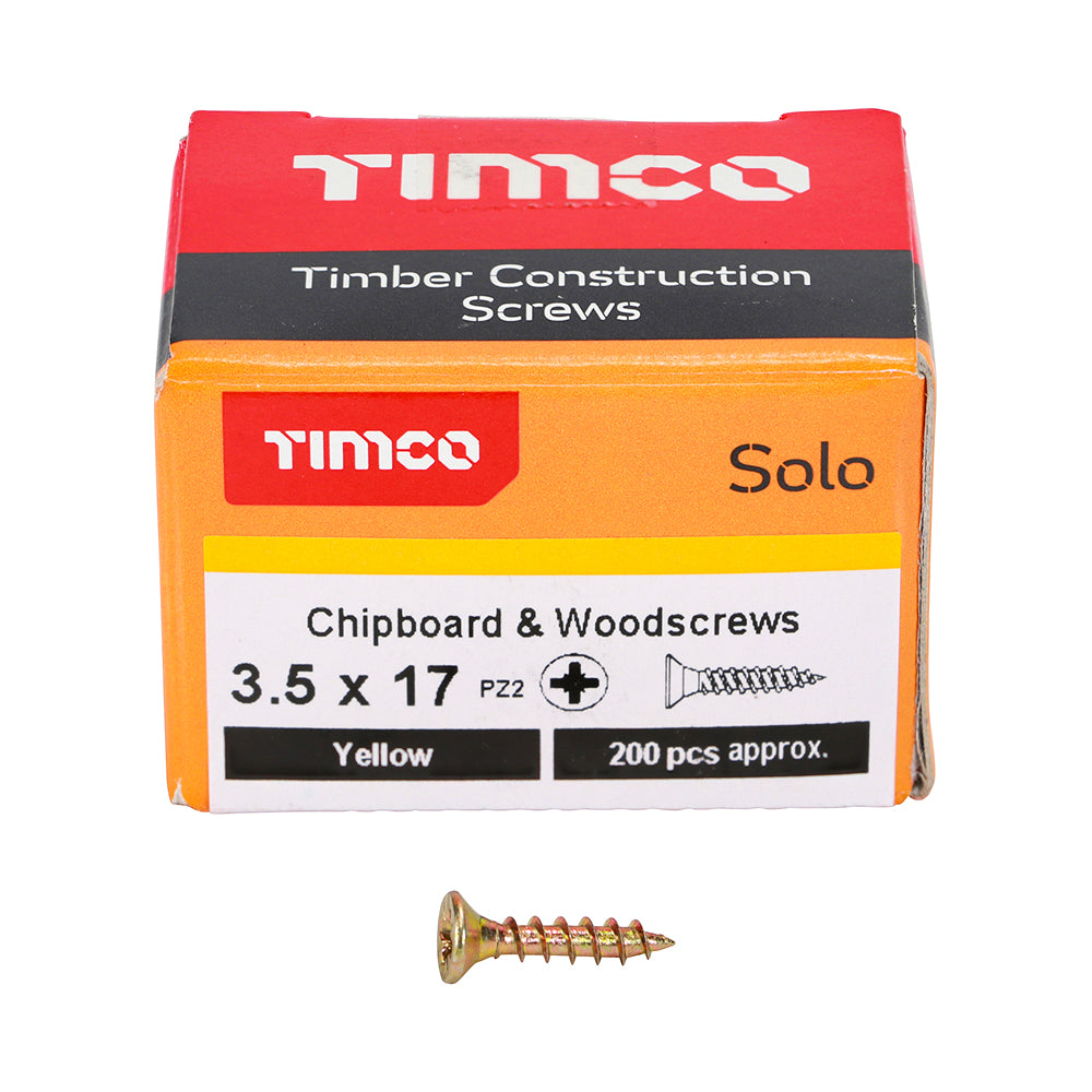TIMCO Solo Countersunk Gold Woodscrews - 3.5 x 17 - Image