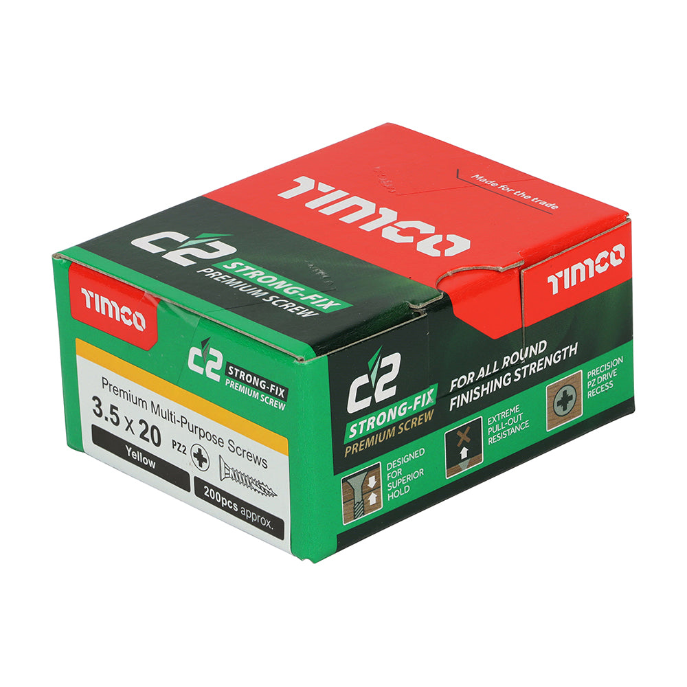 TIMCO C2 Strong-Fix Multi-Purpose Premium Countersunk Gold Woodscrews - 3.5 x 20 - Image