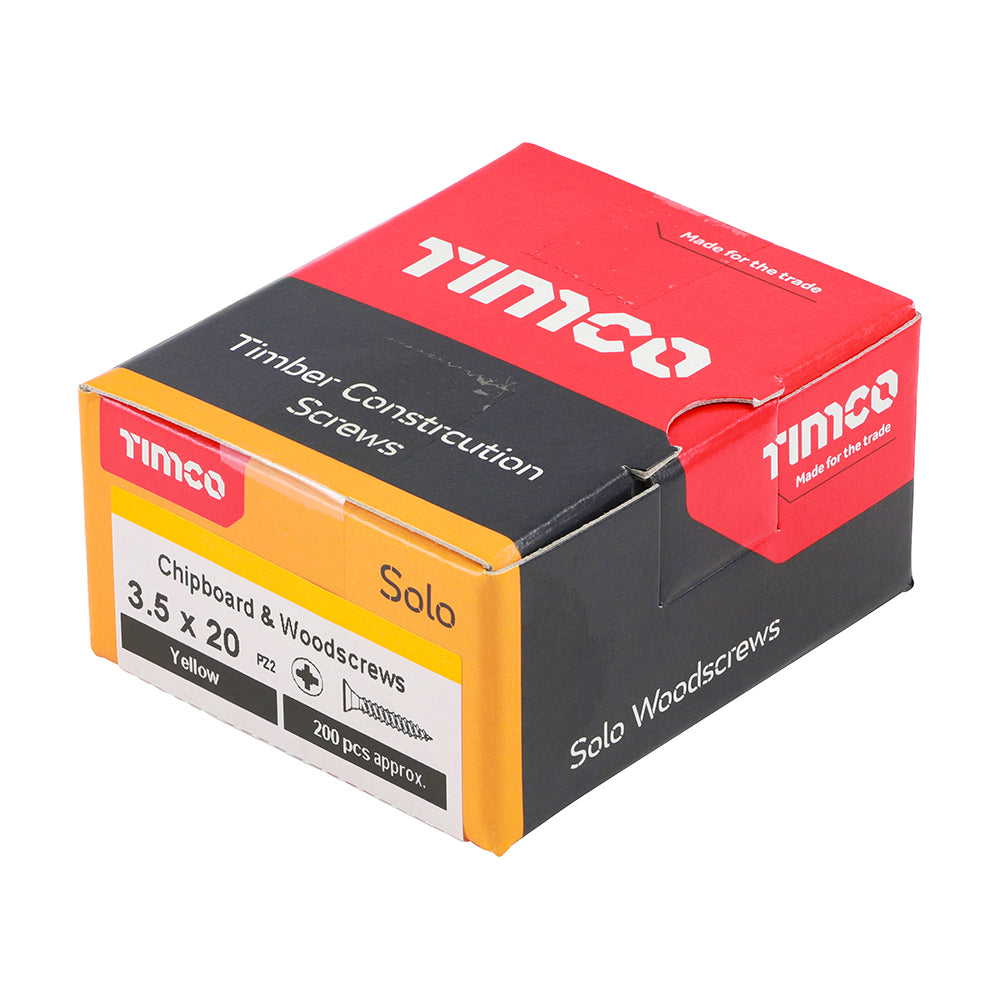 TIMCO Solo Countersunk Gold Woodscrews - 3.5 x 20 - Image