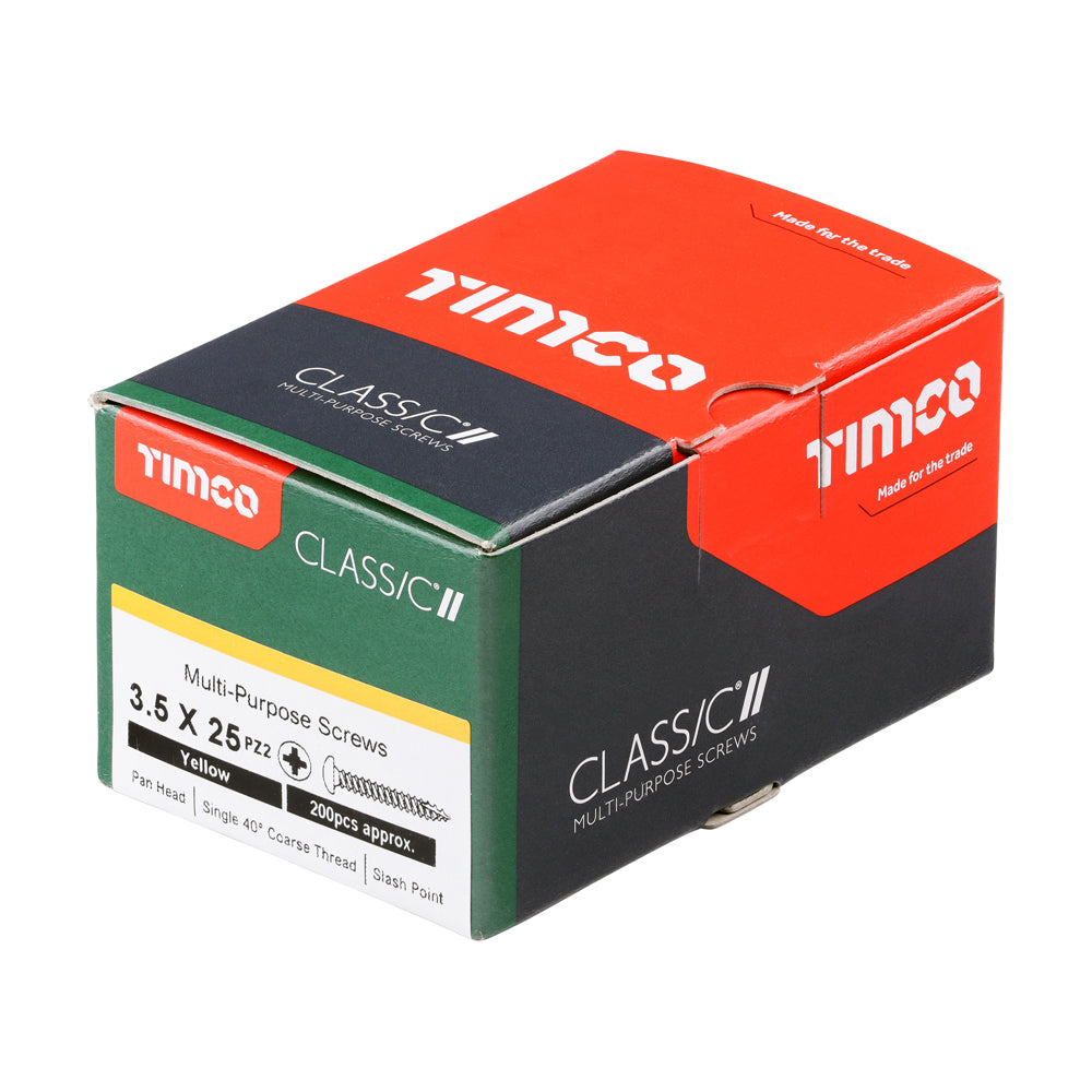 TIMCO Classic Multi-Purpose Pan Head Gold Woodscrews - 3.5 x 25 - Image