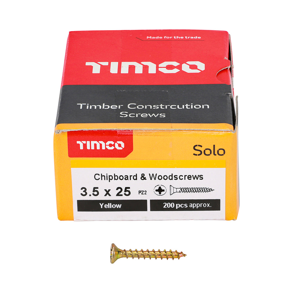 TIMCO Solo Countersunk Gold Woodscrews - 3.5 x 25 - Image