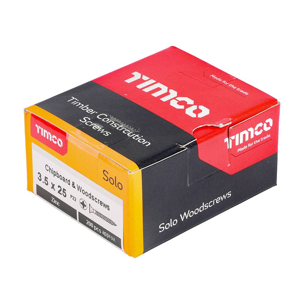 TIMCO Solo Countersunk Silver Woodscrews - 3.5 x 25 - Image