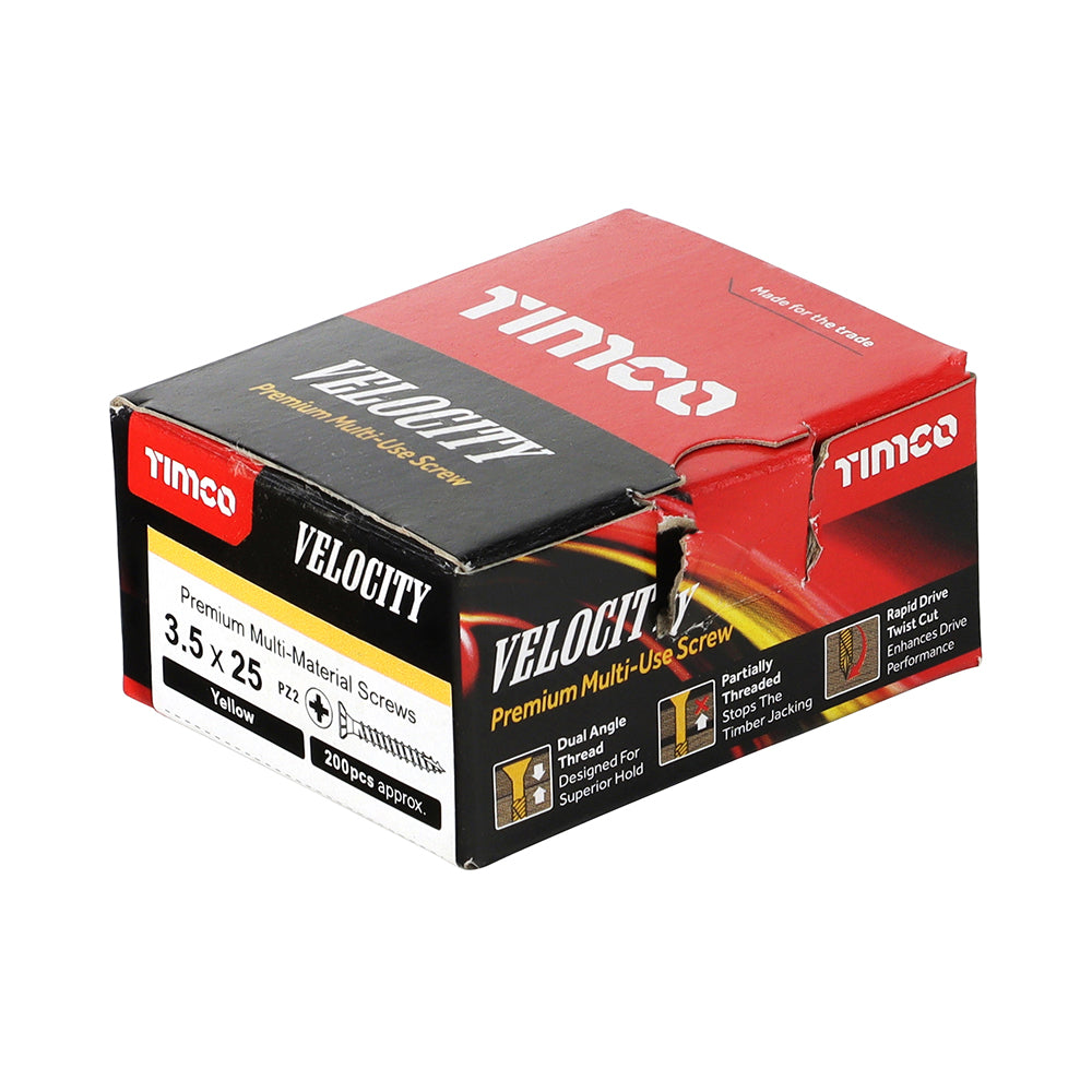 TIMCO Velocity Premium Multi-Use Countersunk Gold Woodscrews - 3.5 x 25 - Image