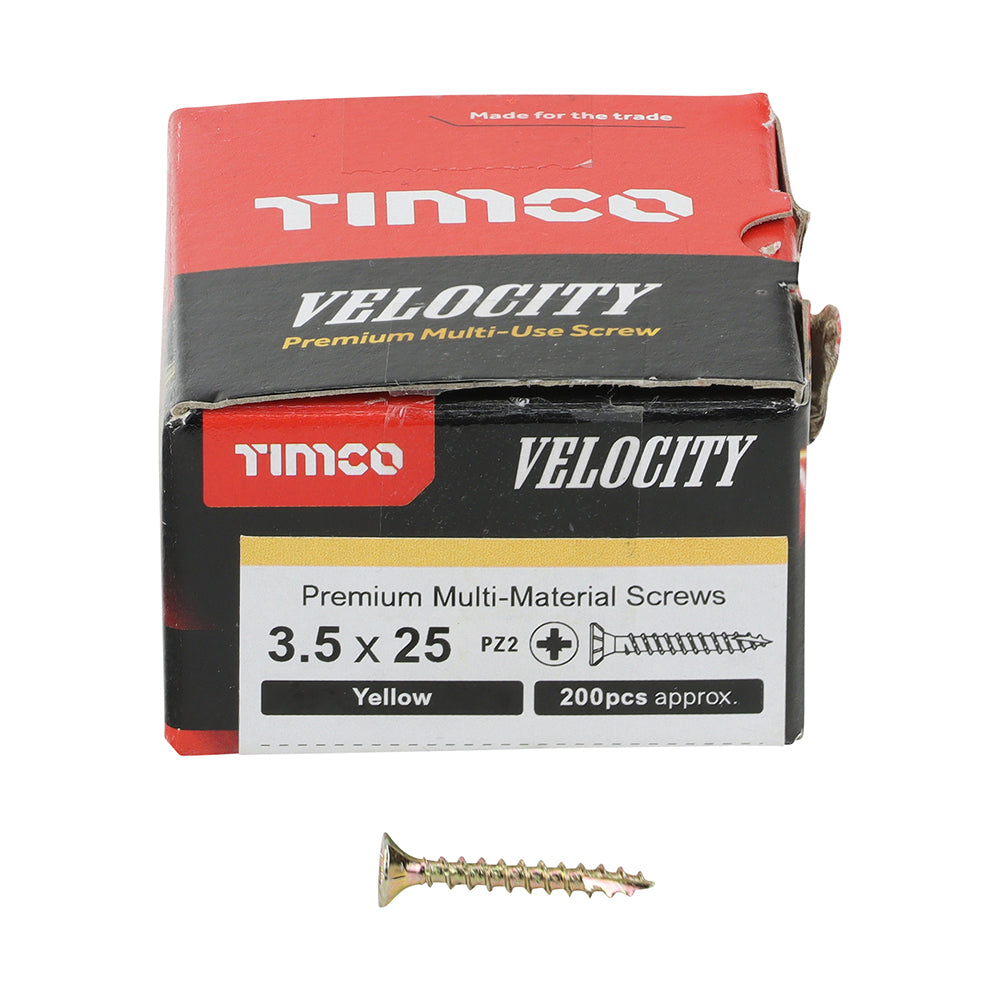 TIMCO Velocity Premium Multi-Use Countersunk Gold Woodscrews - 3.5 x 25 - Image