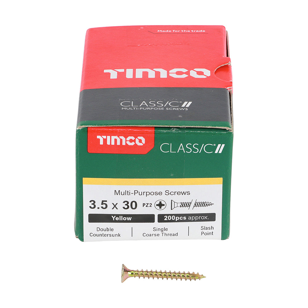 TIMCO Classic Multi-Purpose Countersunk Gold Woodscrews - 3.5 x 30 - Image