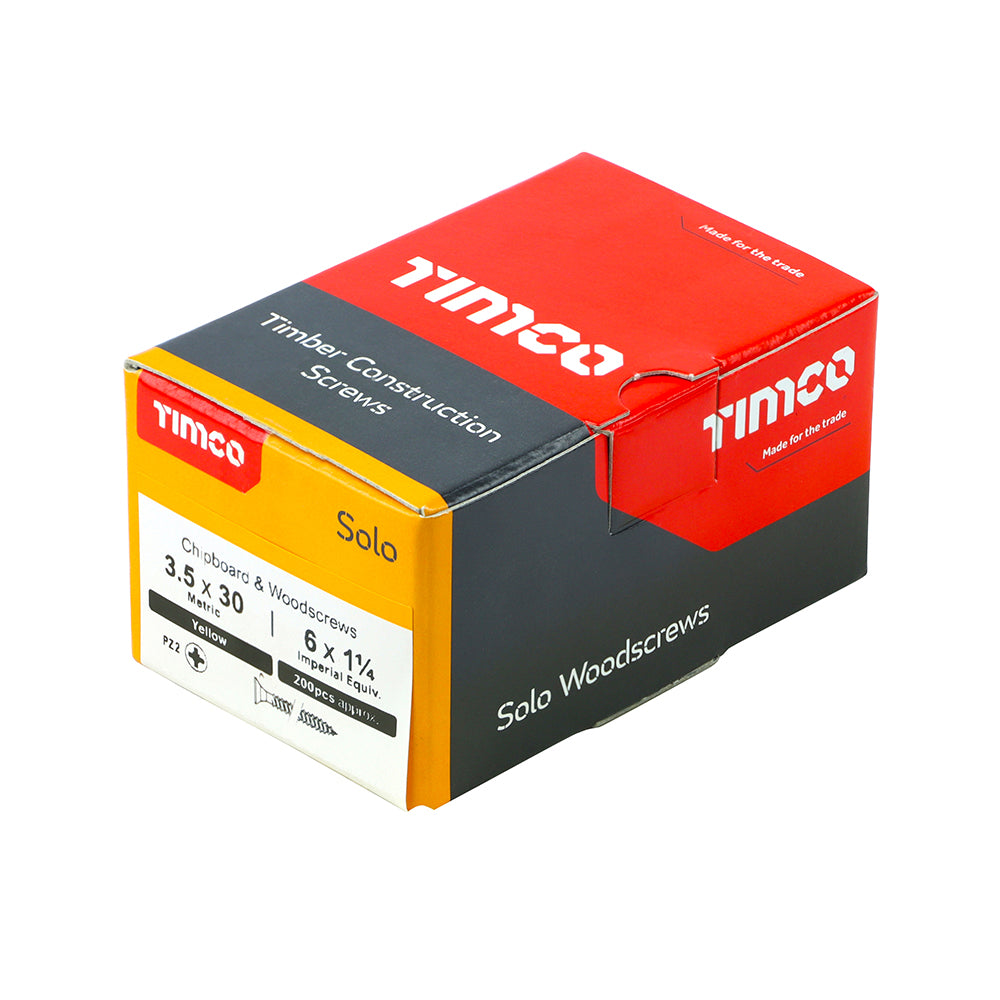 TIMCO Solo Countersunk Gold Woodscrews - 3.5 x 30 - Image