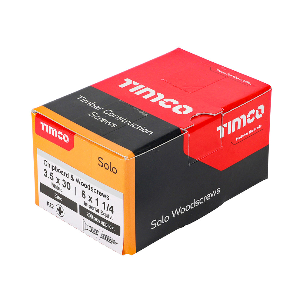 TIMCO Solo Countersunk Silver Woodscrews - 3.5 x 30 - Image