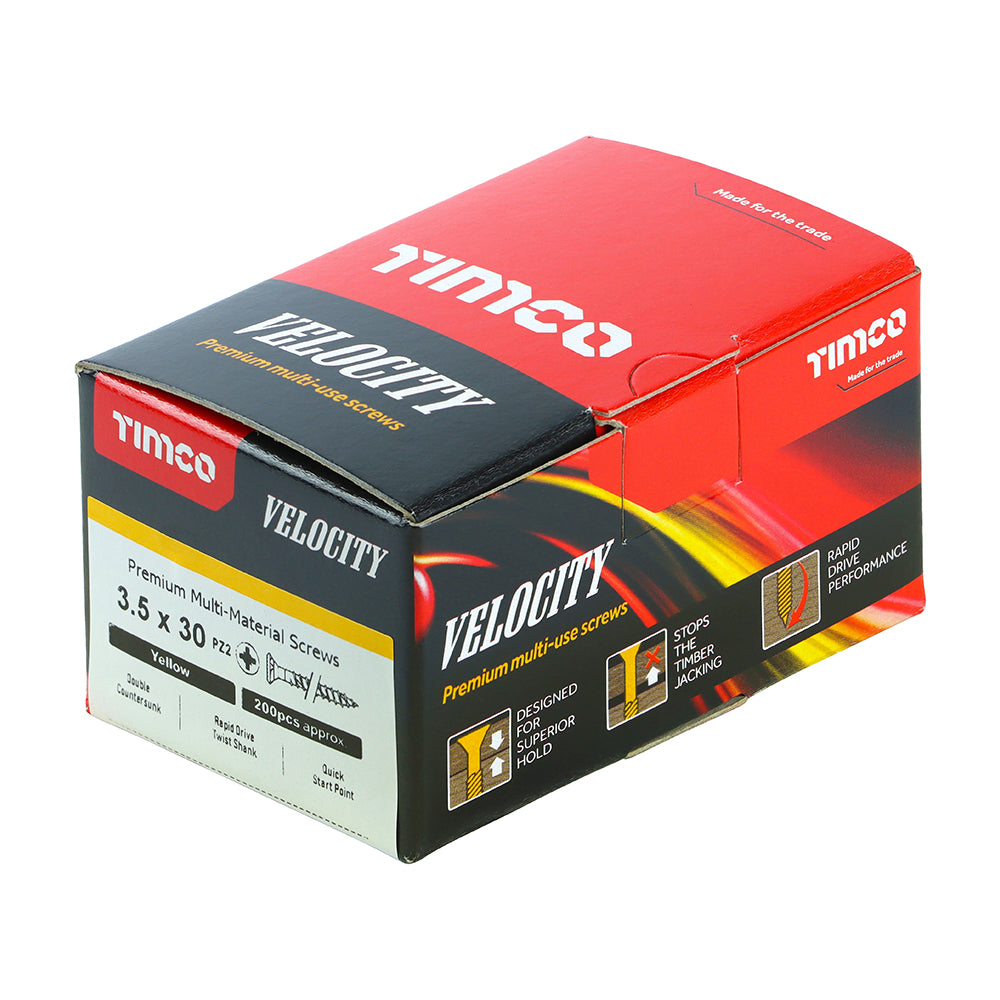 TIMCO Velocity Premium Multi-Use Countersunk Gold Woodscrews - 3.5 x 30 - Image