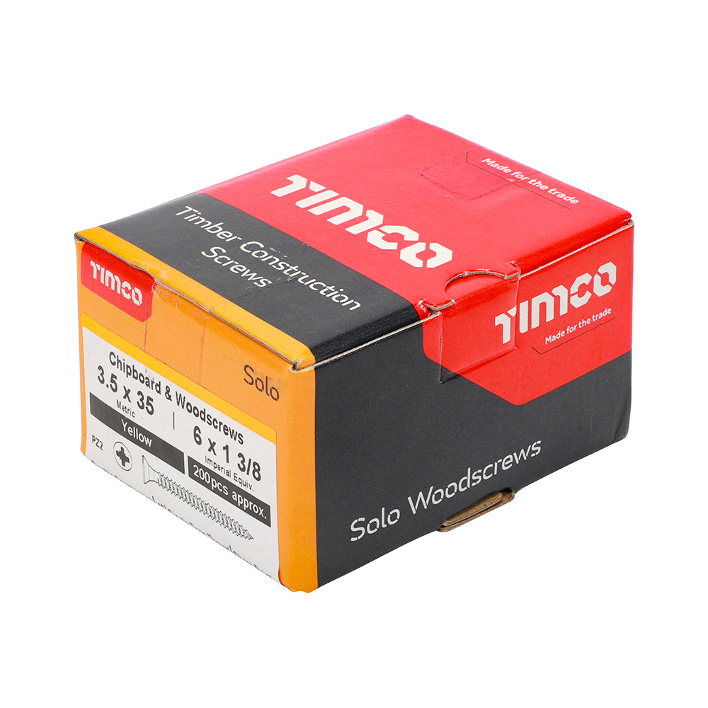 TIMCO Solo Countersunk Gold Woodscrews - 3.5 x 35 - Image