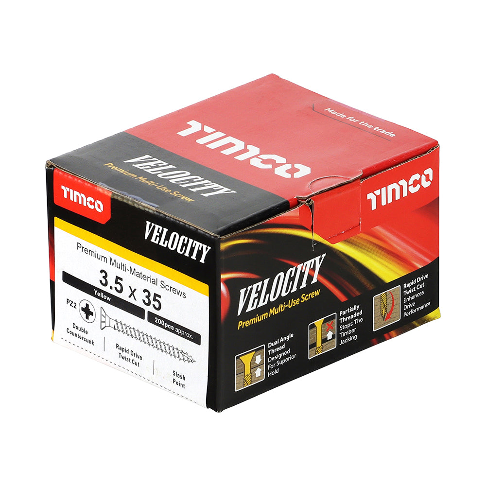 TIMCO Velocity Premium Multi-Use Countersunk Gold Woodscrews - 3.5 x 35 - Image