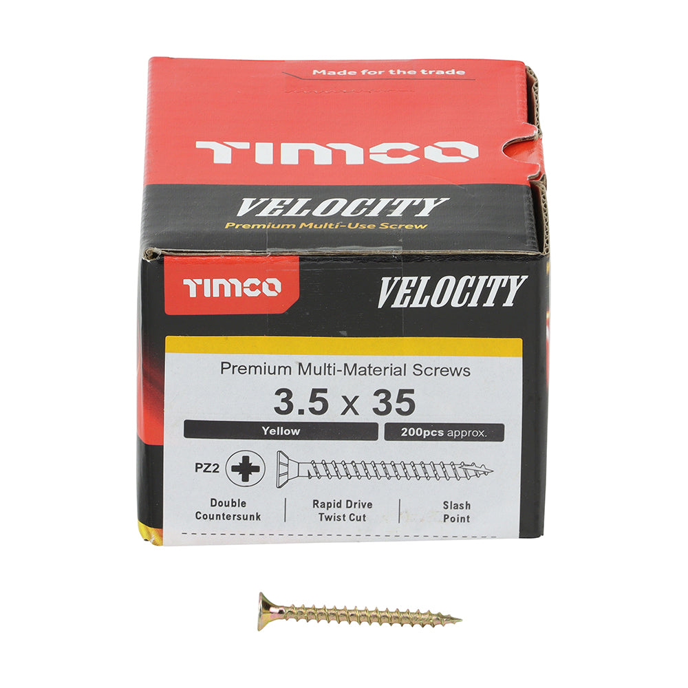 TIMCO Velocity Premium Multi-Use Countersunk Gold Woodscrews - 3.5 x 35 - Image