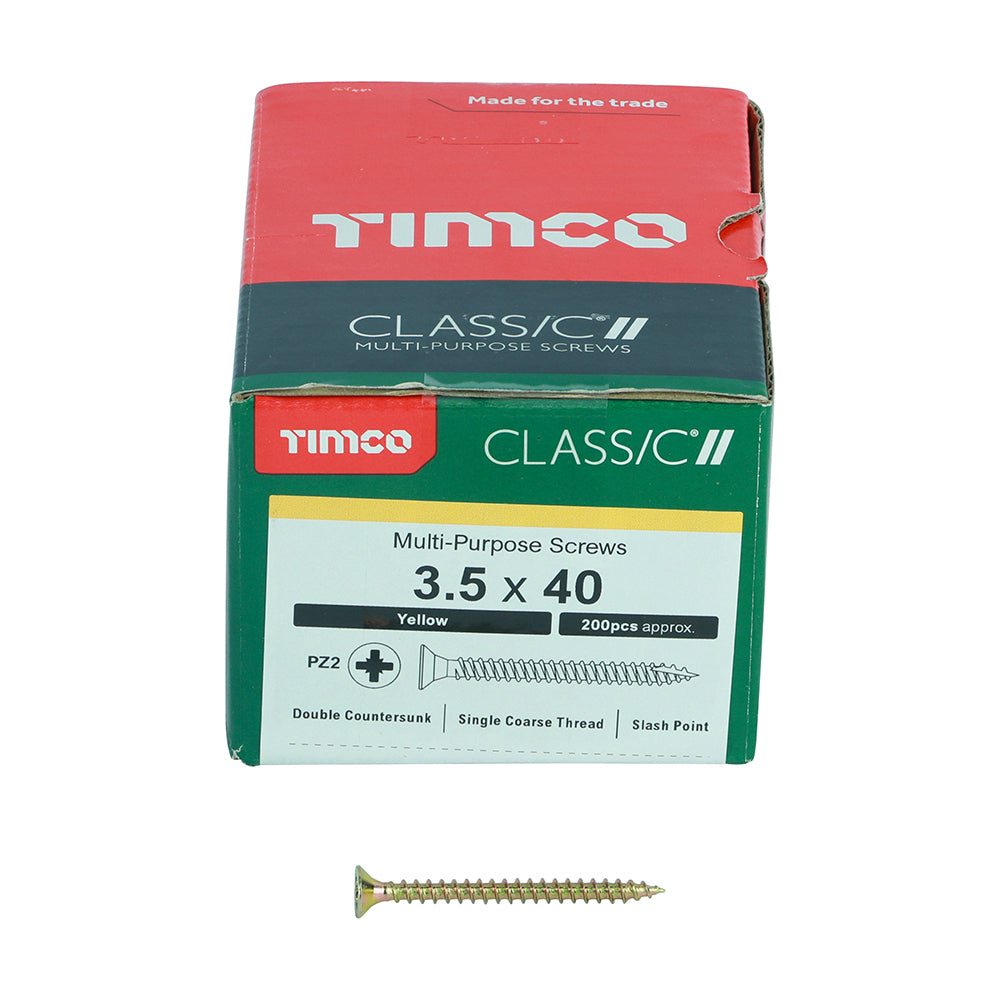 TIMCO Classic Multi-Purpose Countersunk Gold Woodscrews - 3.5 x 40 - Image