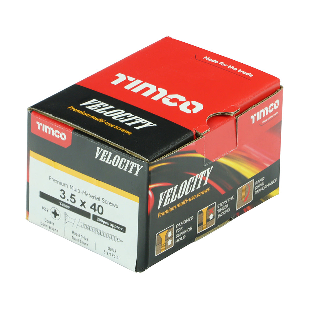 TIMCO Velocity Premium Multi-Use Countersunk Gold Woodscrews - 3.5 x 40 - Image