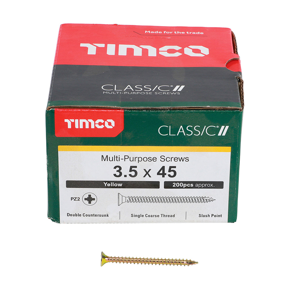 TIMCO Classic Multi-Purpose Countersunk Gold Woodscrews - 3.5 x 45 - Image