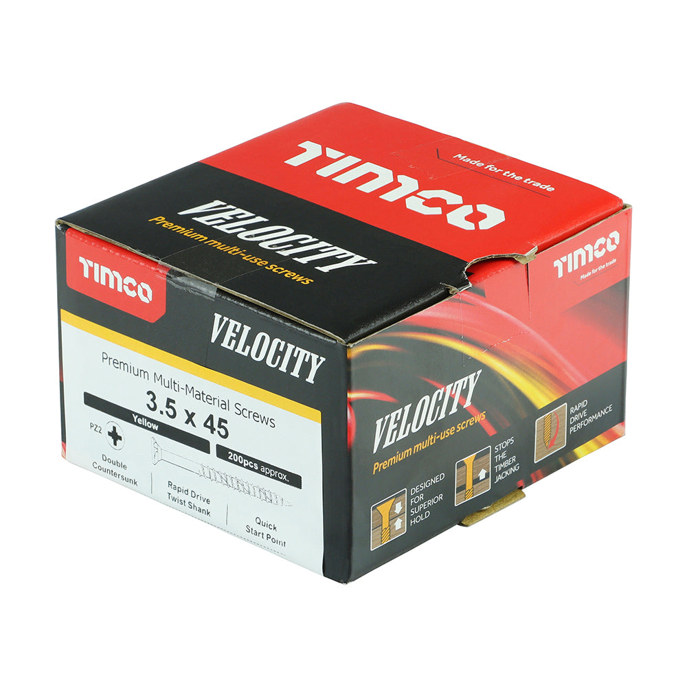 TIMCO Velocity Premium Multi-Use Countersunk Gold Woodscrews - 3.5 x 45 - Image