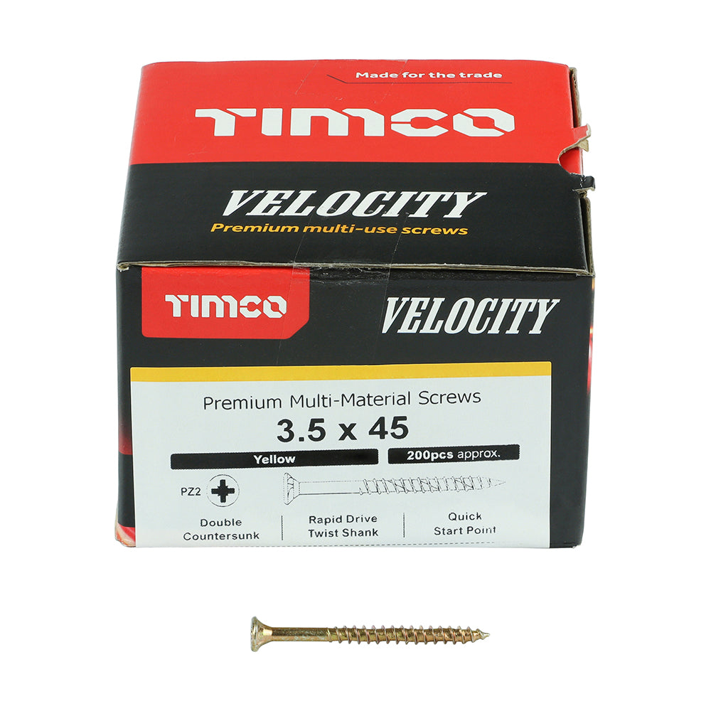 TIMCO Velocity Premium Multi-Use Countersunk Gold Woodscrews - 3.5 x 45 - Image