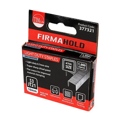 TIMCO Light Duty Chisel Point Galvanised Staples - 10mm - Image