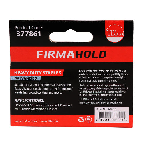 TIMCO Heavy Duty Chisel Point Galvanised Staples - 14mm - Image