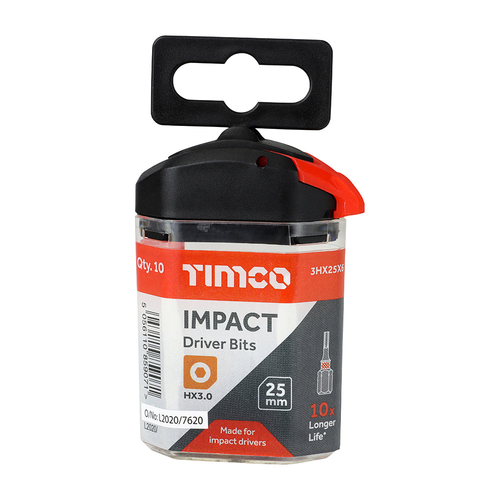 TIMCO Impact 25mm Hex Bits - 3.0 x 25 - Image