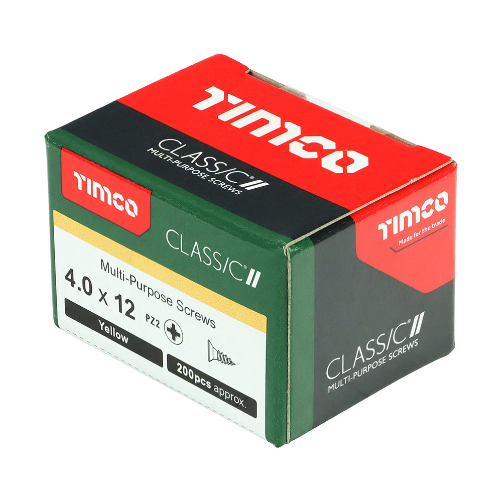 TIMCO Classic Multi-Purpose Countersunk Gold Woodscrews - 4.0 x 12 - Image
